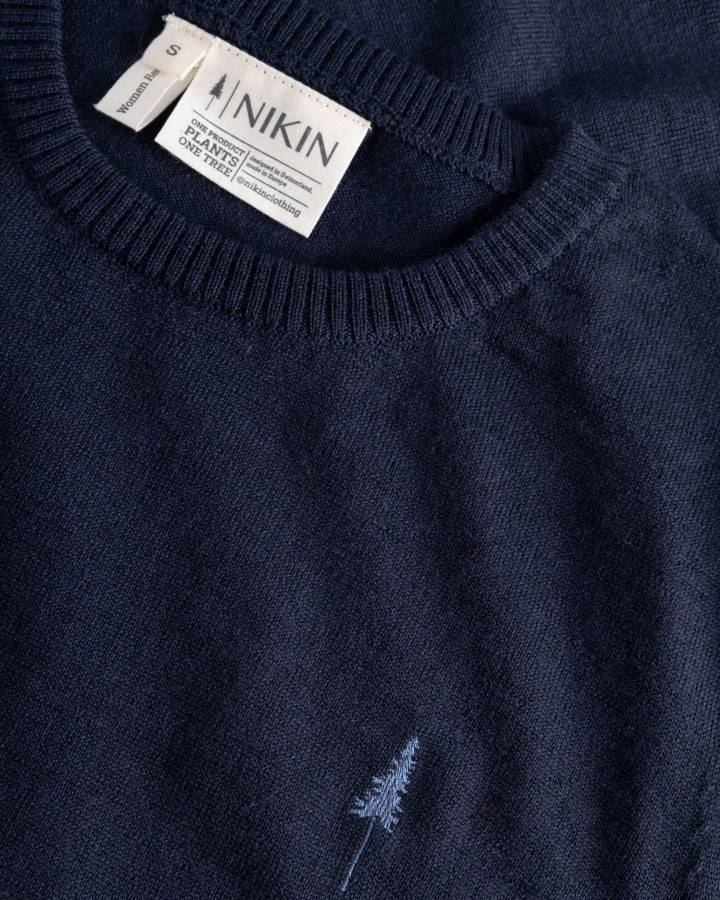 TreePullover Merino Wool Women Dark Navy