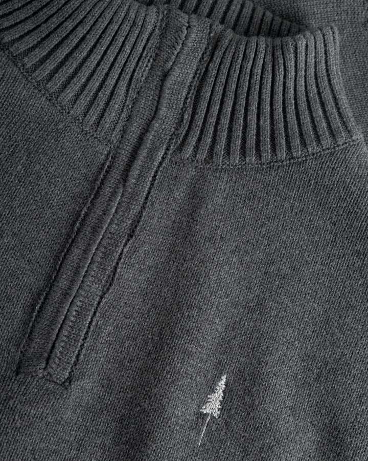 TreePullover Quarter - Zip Knit Anthracite Mel