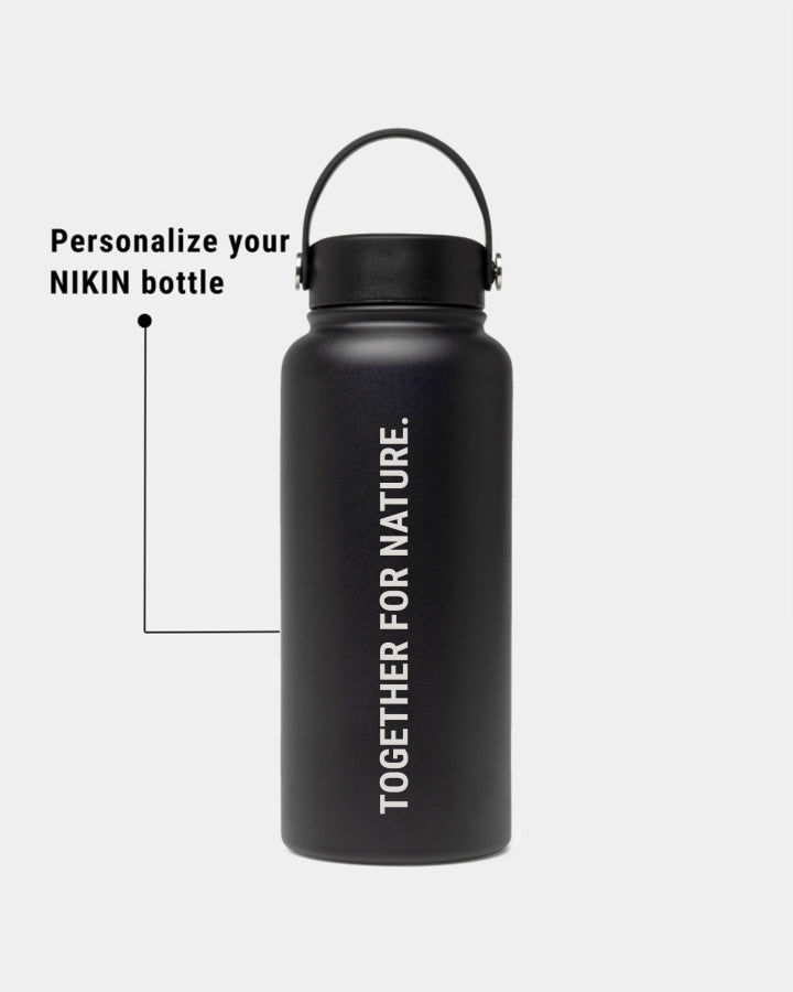 TreeBottle Outdoor 1L Personalisiert (big text) Black