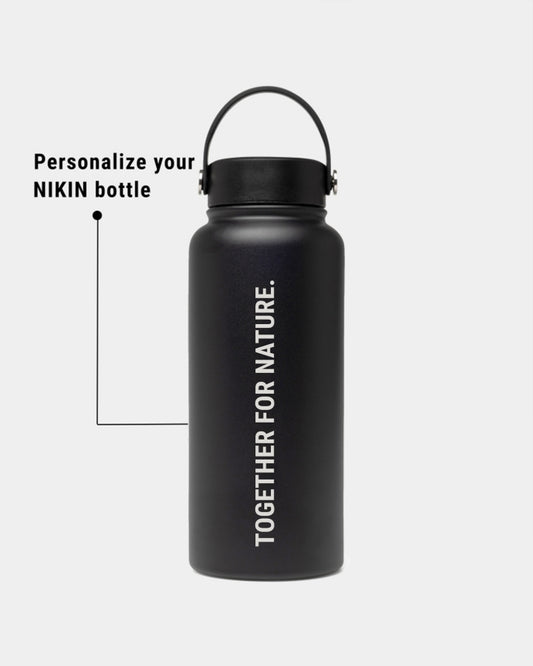 TreeBottle Outdoor 1L Personalisiert (big text) Black