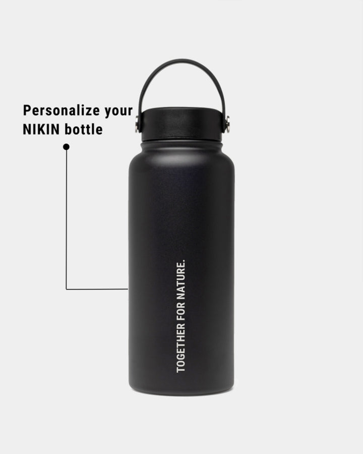 TreeBottle Outdoor 1L Personalisiert (small text) Black
