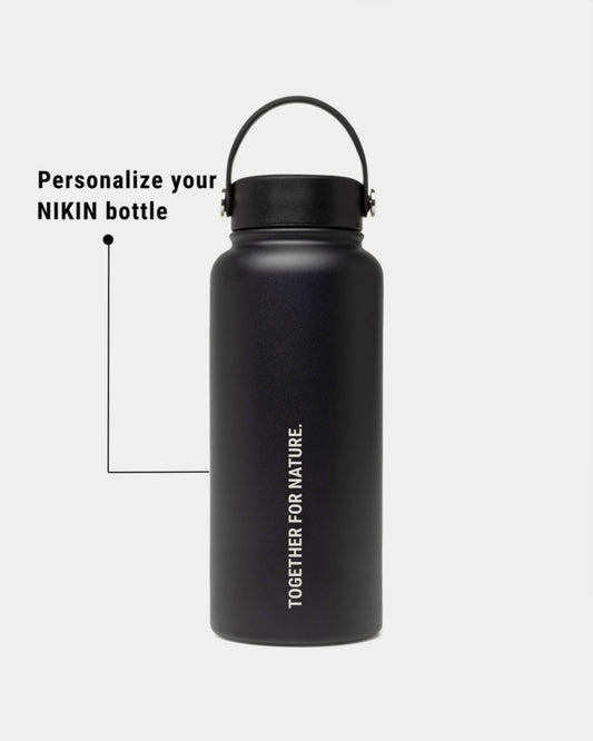 TreeBottle Outdoor 1L Personalisiert (small text) Black