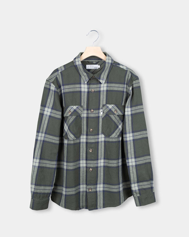 TreePlanter Overshirt Check Ash Green-Navy - SHIRT - NIKIN EU