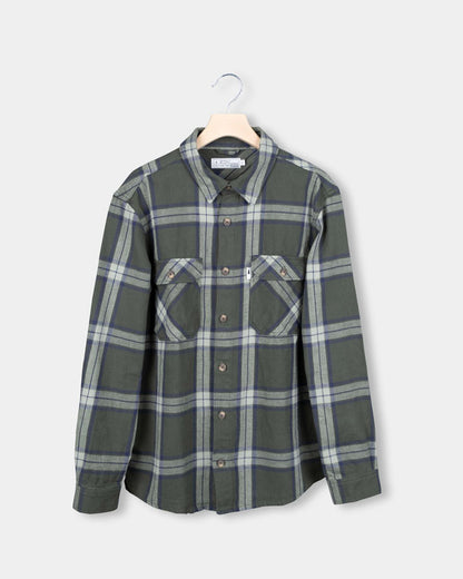 TreePlanter Overshirt Check Ash Green-Navy - SHIRT - NIKIN EU