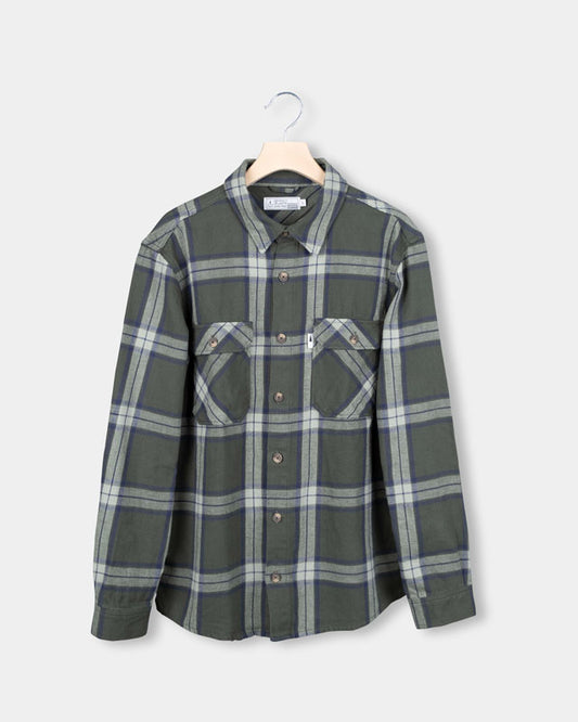 TreePlanter Overshirt Check Ash Green-Navy - SHIRT - NIKIN EU