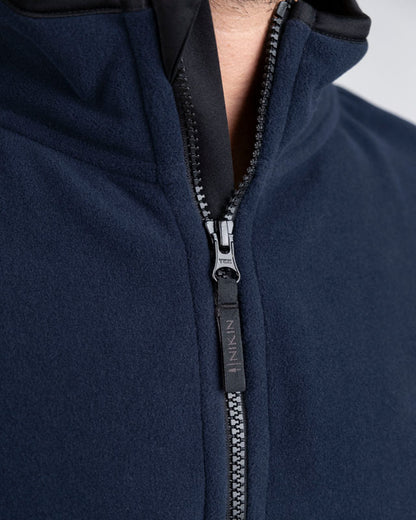 TreeFleece Quarter Zip Colorblock Relaxed Dark Navy-Anthracite - SWEATER - NIKIN EU