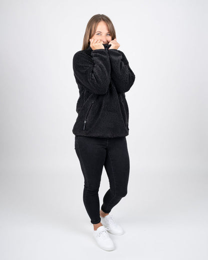 TreeFleece Pullover Teddy Women Dark Anthracite - PULLOVER - NIKIN EU