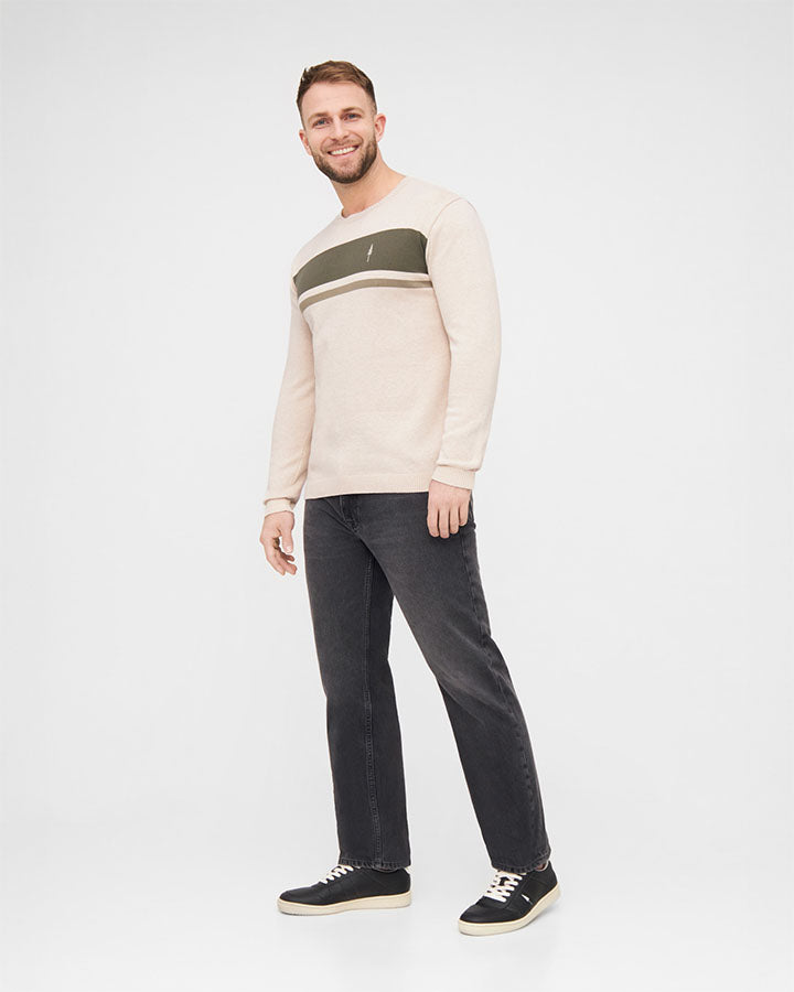 TreePullover Knitted Stripes Raw-Olive