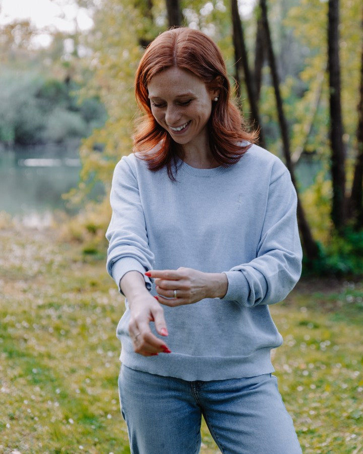TreePullover Knitted Women Sky Blue Mel