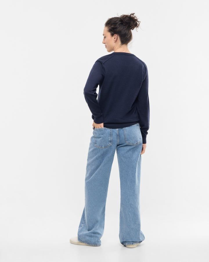 TreePullover Merino Wool Dark Navy