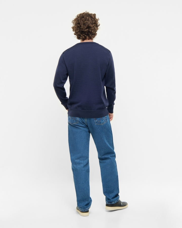 TreePullover Merino Wool Dark Navy