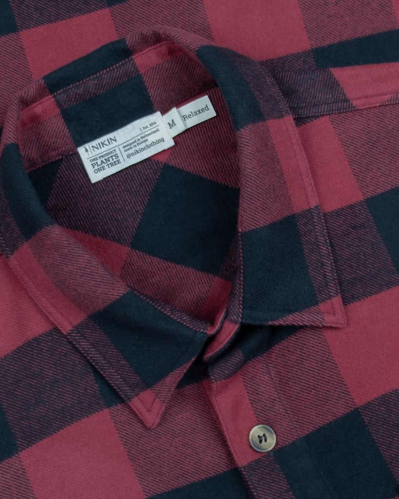 TreePlanter Overshirt Check Deep Maroon-Black
