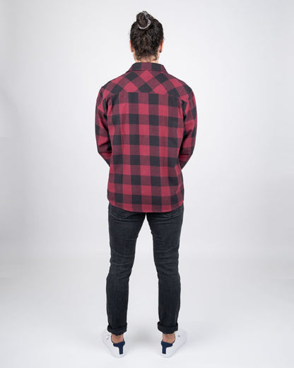 TreePlanter Overshirt Check Deep Maroon-Black