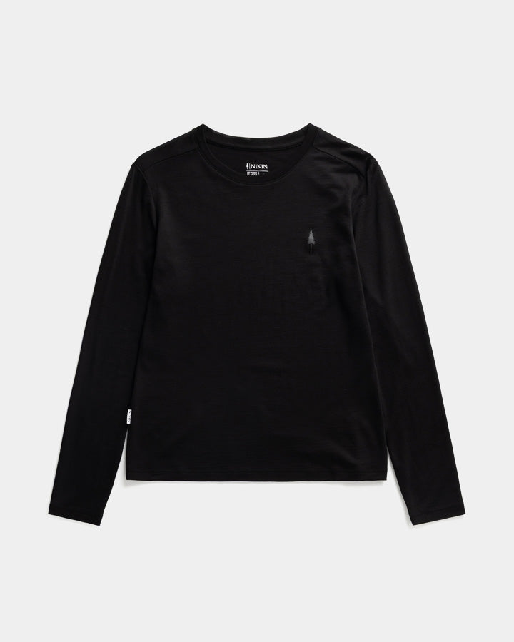 TreeShirt Longsleeve Wool Slim Women Black