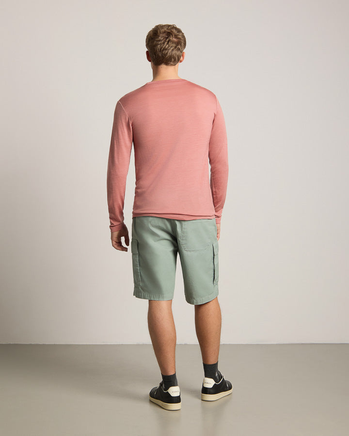 TreeShirt Longsleeve Wool Slim Salmon Rose Mel