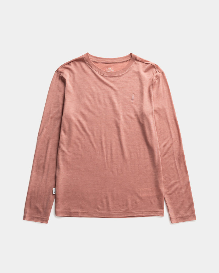 TreeShirt Longsleeve Wool Slim Salmon Rose Mel