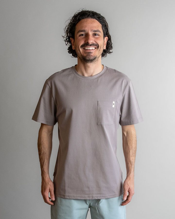 TreeShirt Pocket Mono Ash Taupe