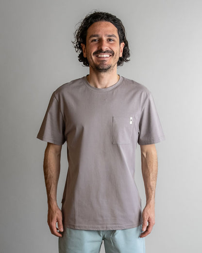 TreeShirt Pocket Mono Ash Taupe