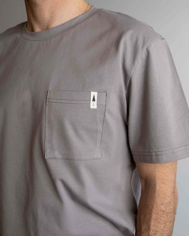 TreeShirt Pocket Mono Ash Taupe