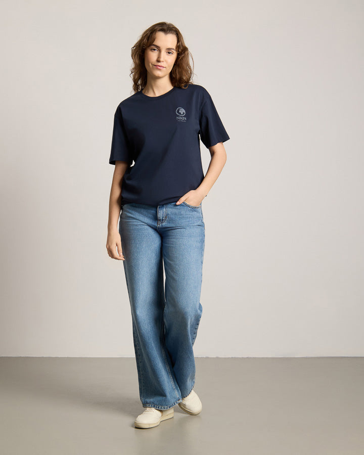 TreeShirt Pale Blue Dot Relaxed Dark Navy