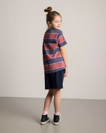 TreeShirt Striped Kids Dark Ink-Blush