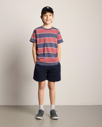 TreeShirt Striped Kids Dark Ink-Blush