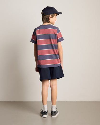 TreeShirt Striped Kids Dark Ink-Blush