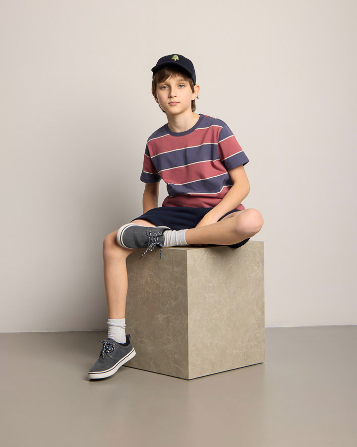 TreeShirt Striped Kids Dark Ink-Blush
