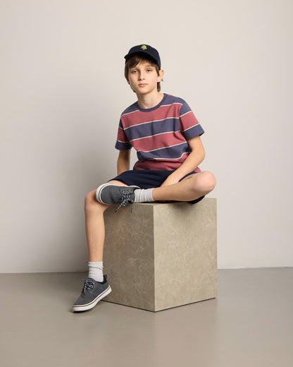 TreeShirt Striped Kids Dark Ink-Blush