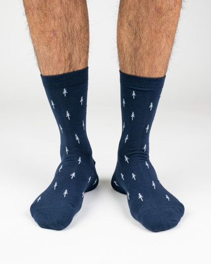 TreeSocks Standard Allover Navy - SOCKS - NIKIN EU