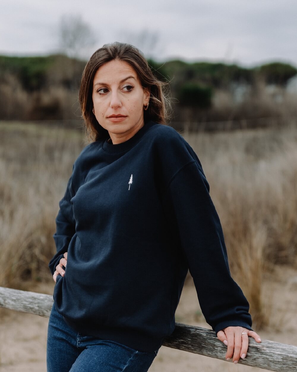 TreeSweater Relaxed Women Dark Navy - SWEATER - NIKIN EU