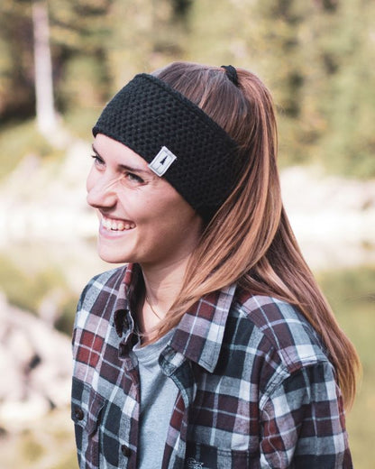 TreeHeadband Knitted Fleece Black Mel - HEADBAND - NIKIN EU